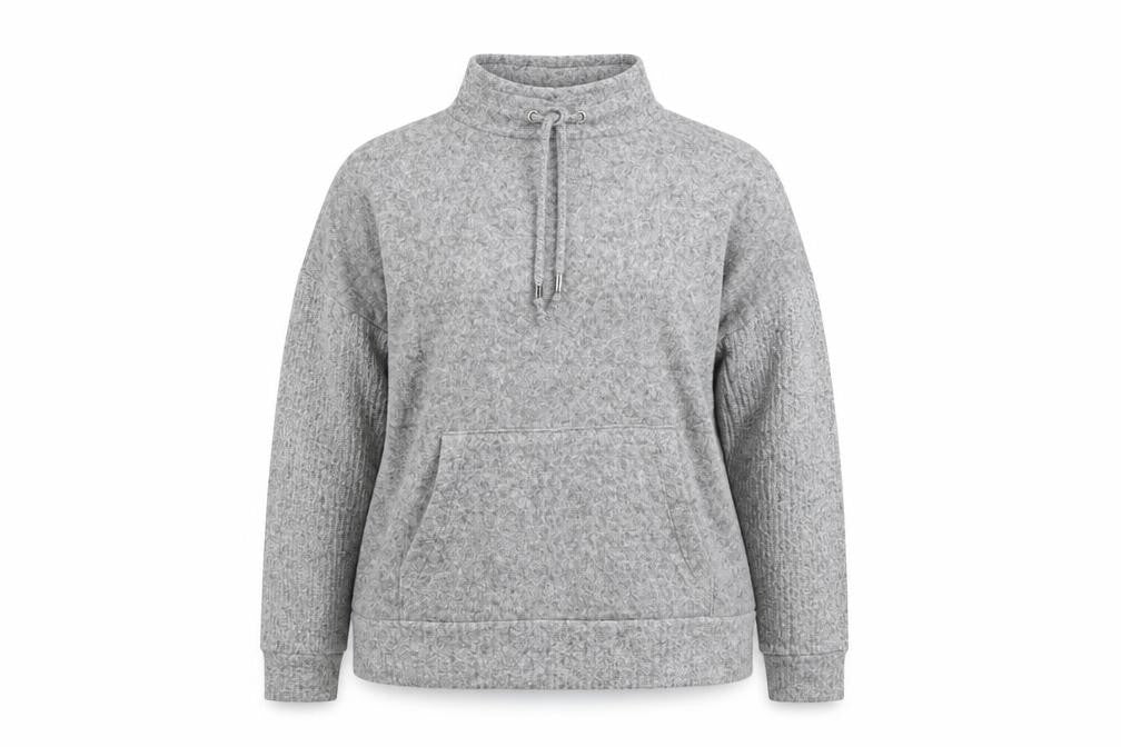 Nutmeg Women's Grey Size 14 Pullover Hoodie with Drawstring Neck