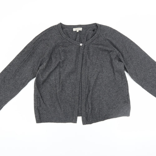 Bartolini Women's Grey Merino Wool Cashmere Blend Cardigan L
