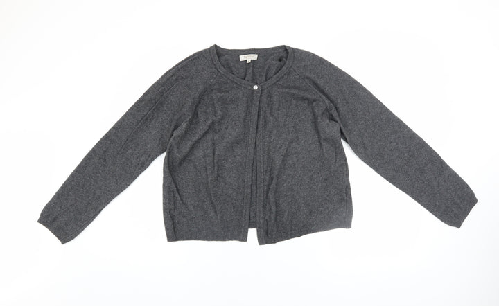 Bartolini Women's Grey Merino Wool Cashmere Blend Cardigan L