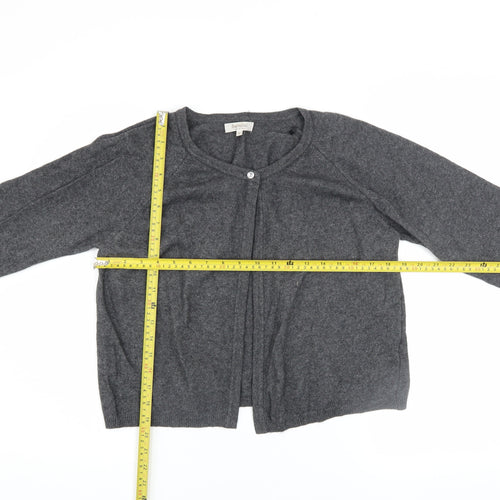 Bartolini Women's Grey Merino Wool Cashmere Blend Cardigan L