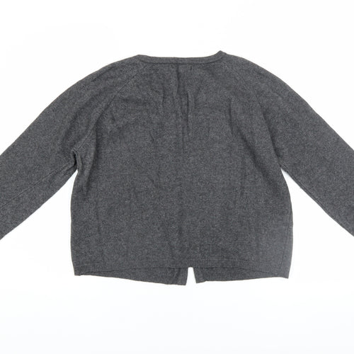 Bartolini Women's Grey Merino Wool Cashmere Blend Cardigan L