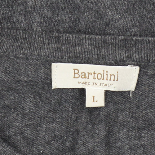 Bartolini Women's Grey Merino Wool Cashmere Blend Cardigan L