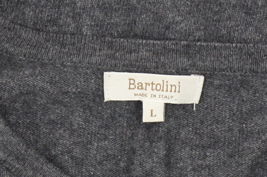 Bartolini Women's Grey Merino Wool Cashmere Blend Cardigan L