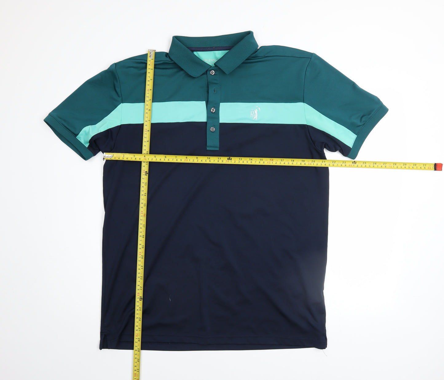 Pádraig Harrington Men's Blue Colourblock Polo Shirt Size M