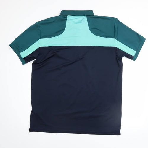 Pádraig Harrington Men's Blue Colourblock Polo Shirt Size M