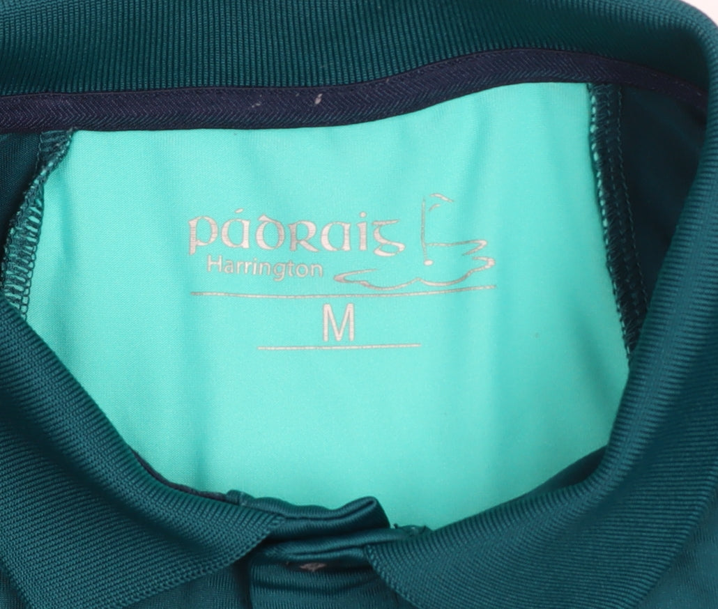 Pádraig Harrington Men's Blue Colourblock Polo Shirt Size M