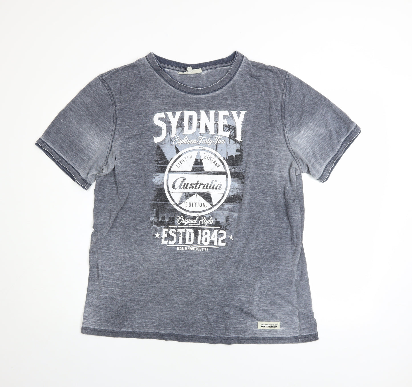 Irish Connexxion Men's Grey Sydney Australia Graphic Cotton T-Shirt XL