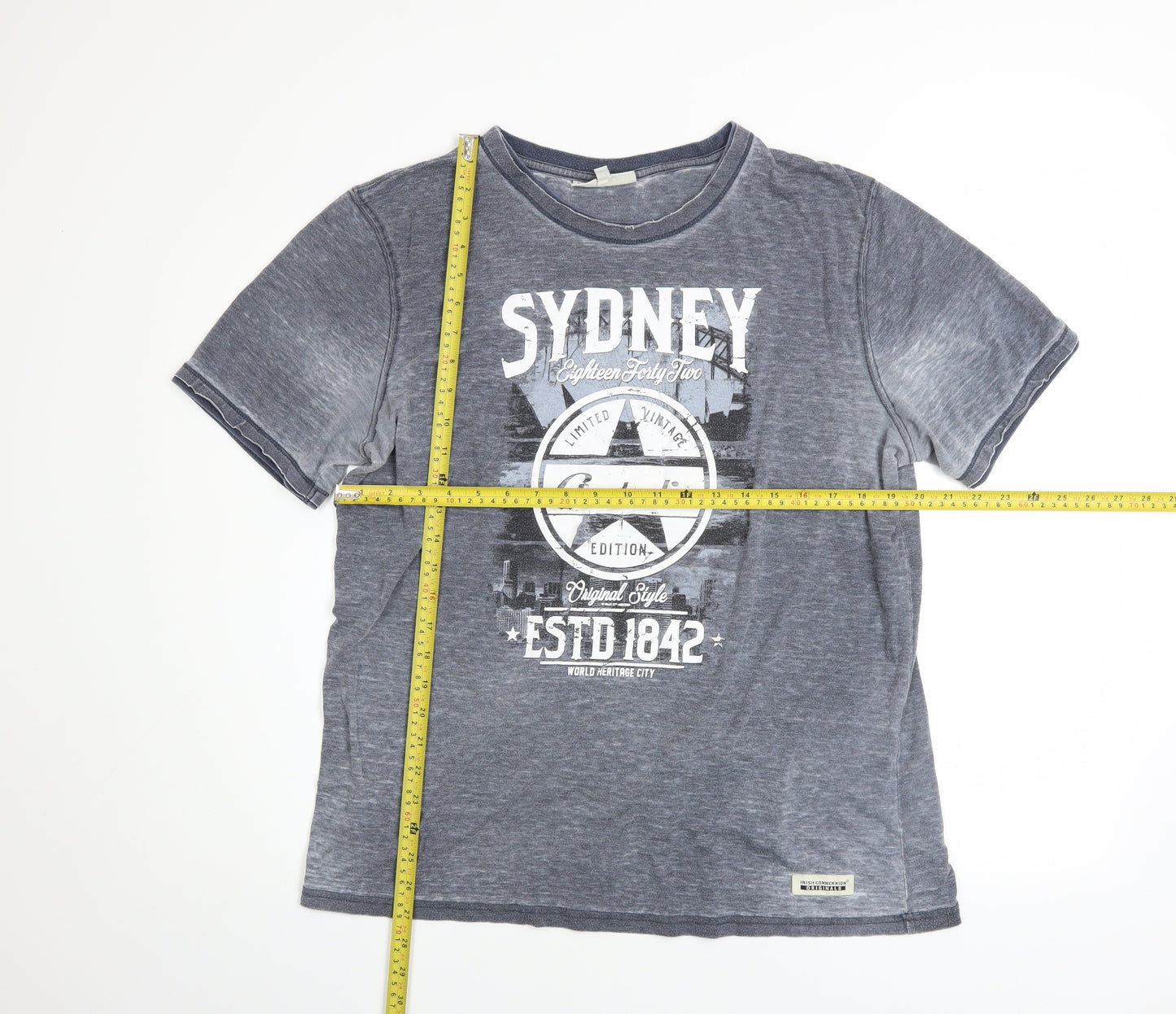 Irish Connexxion Men's Grey Sydney Australia Graphic Cotton T-Shirt XL