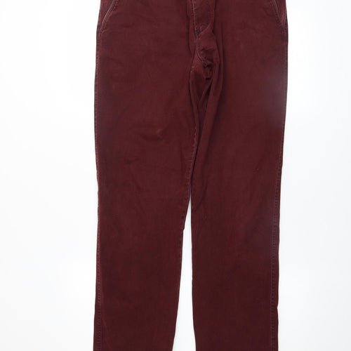 LODD Men’s Burgundy Chino Trousers Size 34 Regular Fit Cotton Blend