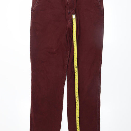 LODD Men’s Burgundy Chino Trousers Size 34 Regular Fit Cotton Blend