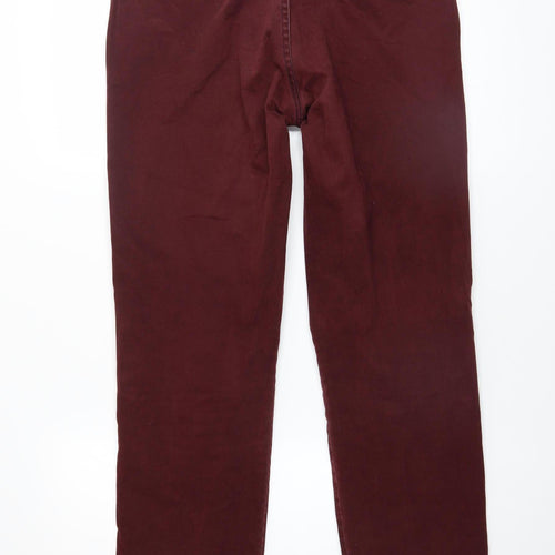 LODD Men’s Burgundy Chino Trousers Size 34 Regular Fit Cotton Blend