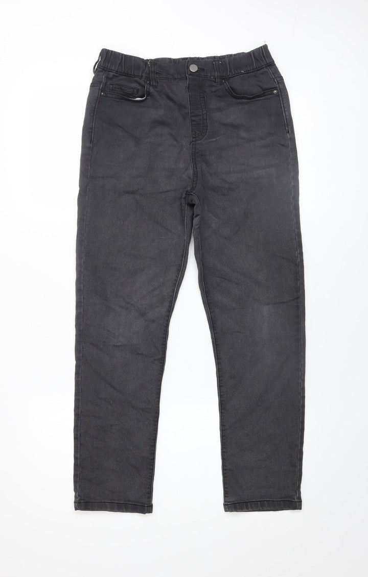 Dunnes Stores Women's Black Straight Jeans 27in Waist Elastic Fit