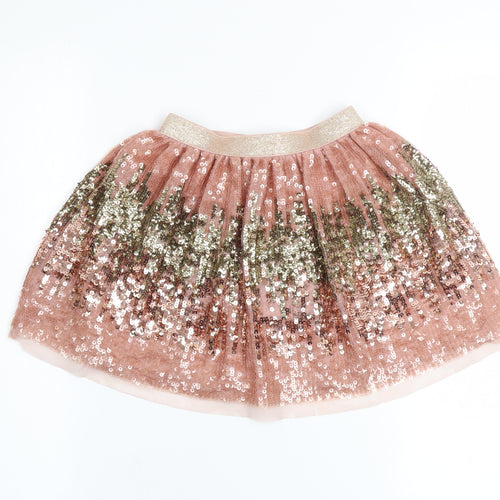 Next Girls Pink Sequin Party Tulle Skirt 4 Years Elastic Waist