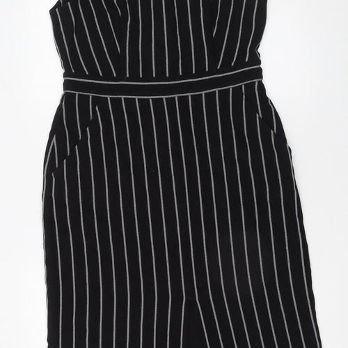 Oliver Bonas Women's Black Striped Pinafore Dress Size 12