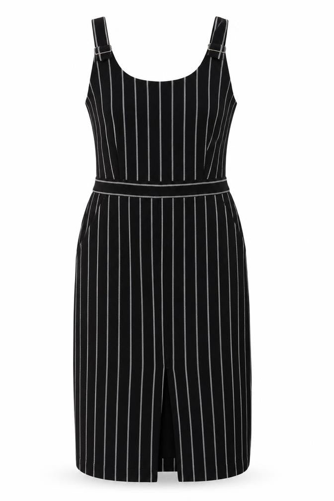 Oliver Bonas Women's Black Striped Pinafore Dress Size 12