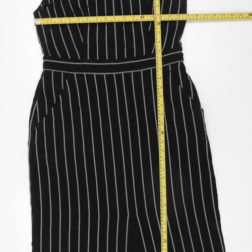 Oliver Bonas Women's Black Striped Pinafore Dress Size 12