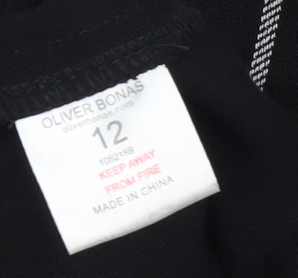 Oliver Bonas Women's Black Striped Pinafore Dress Size 12