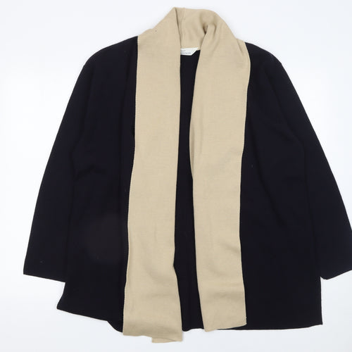 Marks and Spencer Women’s Beige & Black Wool Blend Open Cardigan UK 14