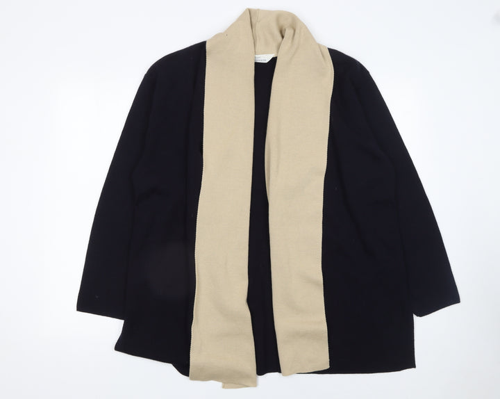 Marks and Spencer Women’s Beige & Black Wool Blend Open Cardigan UK 14