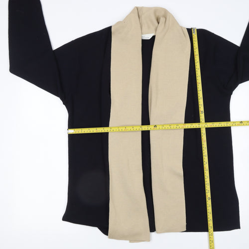 Marks and Spencer Women’s Beige & Black Wool Blend Open Cardigan UK 14