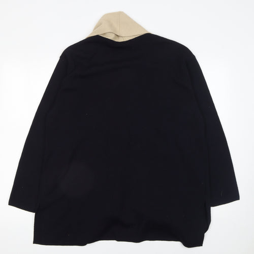 Marks and Spencer Women’s Beige & Black Wool Blend Open Cardigan UK 14