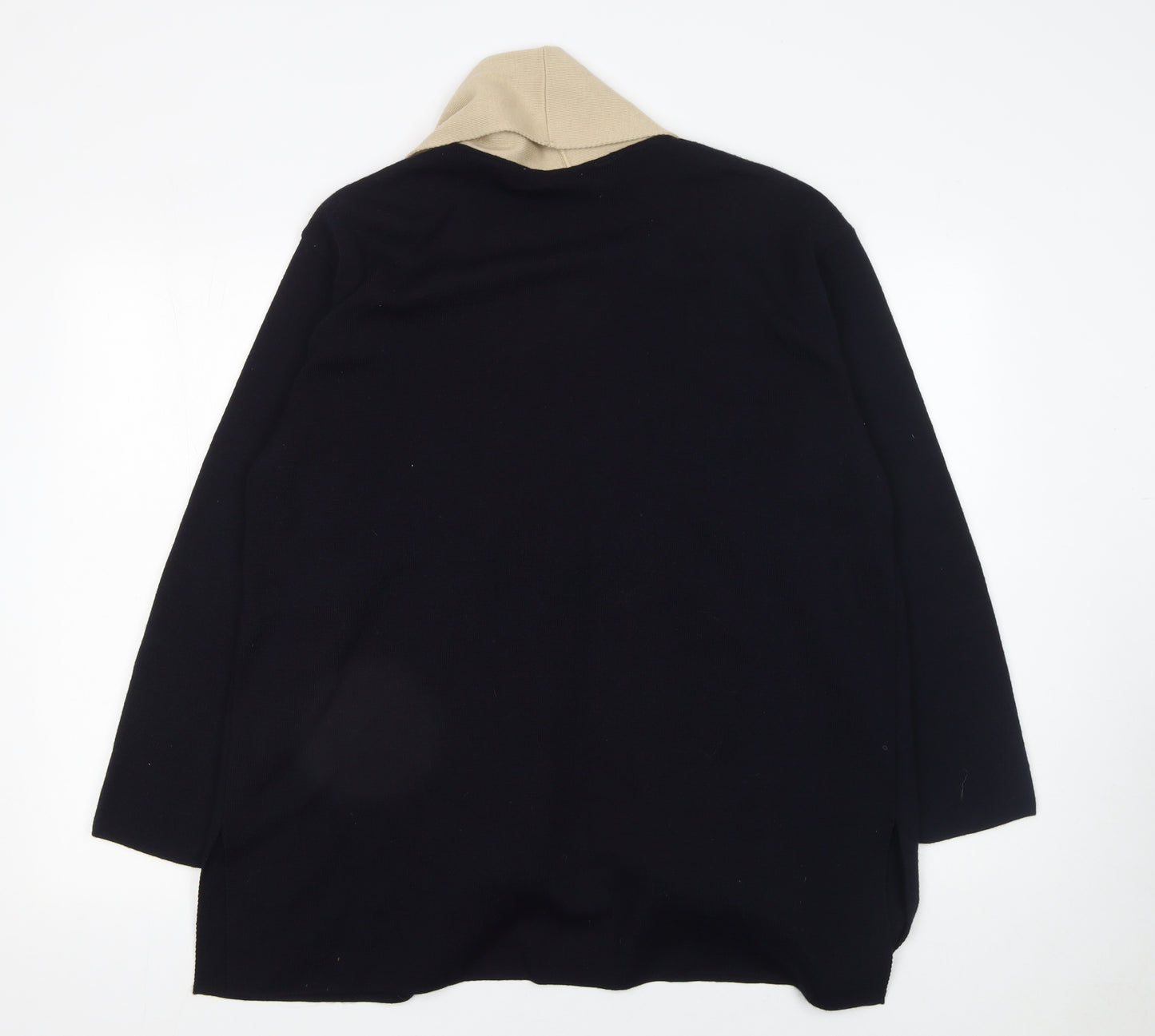 Marks and Spencer Women’s Beige & Black Wool Blend Open Cardigan UK 14
