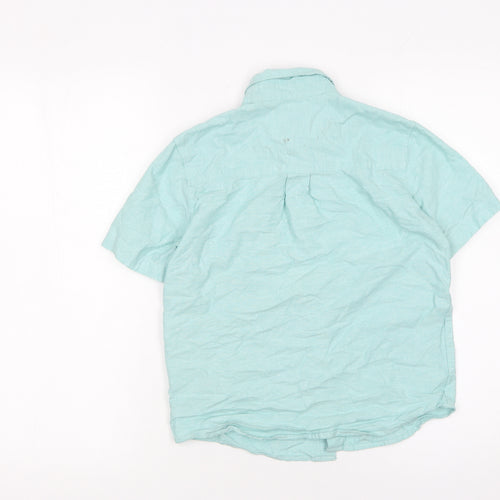 Old Navy Boys Green Button-Up Short Sleeve Cotton Shirt Size 8 Years