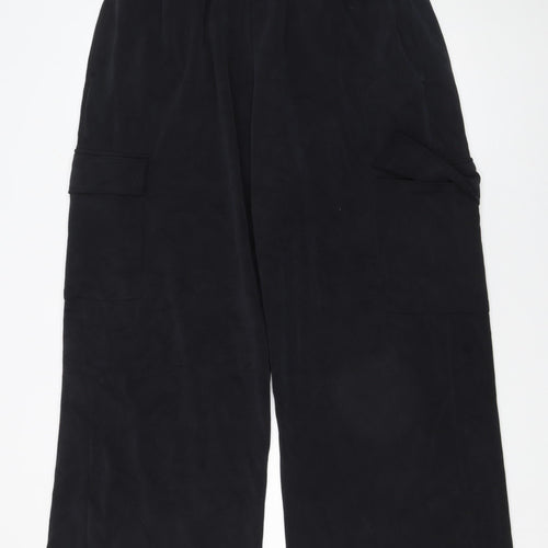 Dunnes Stores Womens Black XL Cargo Wide-Leg Elastic Waist Trousers