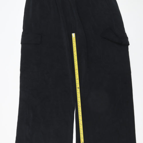 Dunnes Stores Womens Black XL Cargo Wide-Leg Elastic Waist Trousers