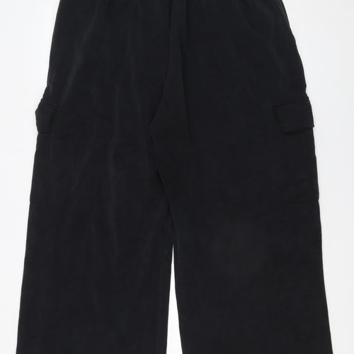 Dunnes Stores Womens Black XL Cargo Wide-Leg Elastic Waist Trousers
