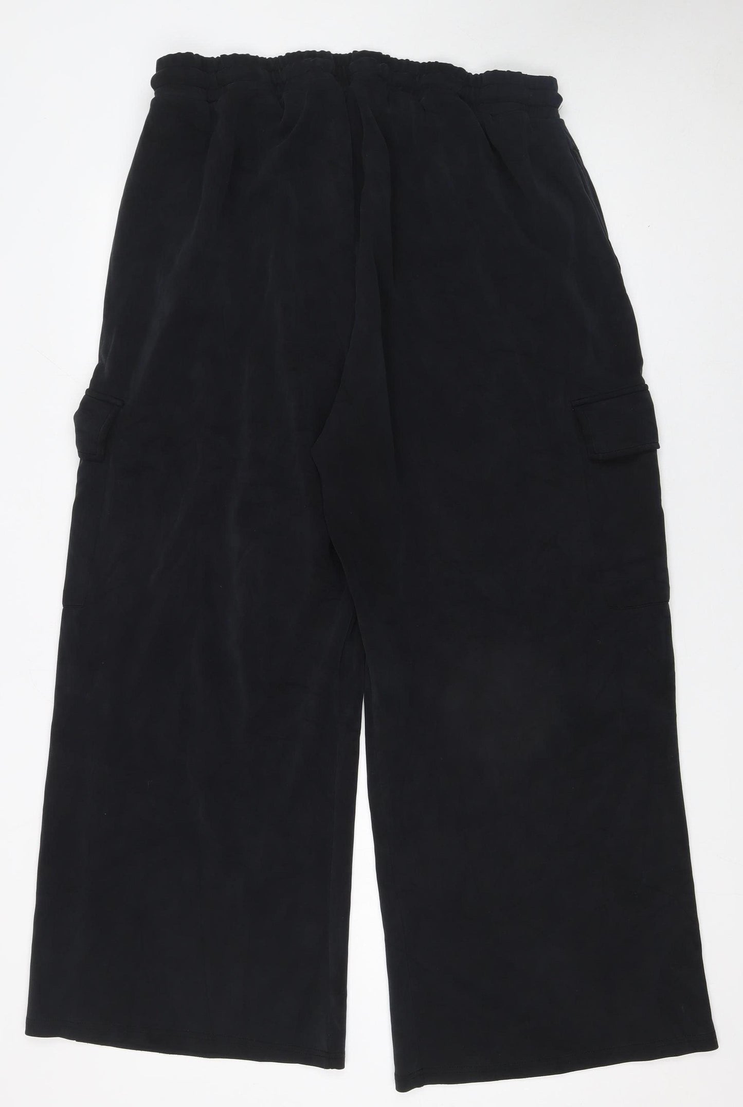 Dunnes Stores Womens Black XL Cargo Wide-Leg Elastic Waist Trousers