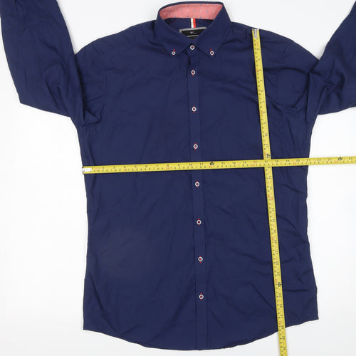 Venti Men's Blue 42 Slim Fit Long Sleeve Button-Down Cotton Dress Shirt