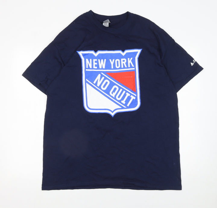 Gildan Men's Blue XL New York No Quit Graphic Sports T-Shirt
