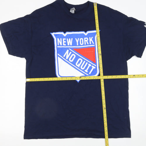 Gildan Men's Blue XL New York No Quit Graphic Sports T-Shirt