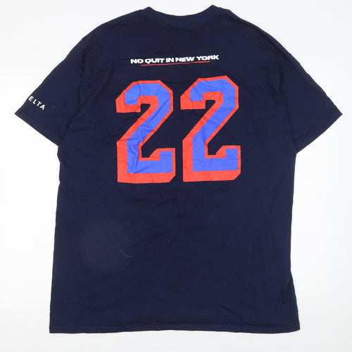Gildan Men's Blue XL New York No Quit Graphic Sports T-Shirt