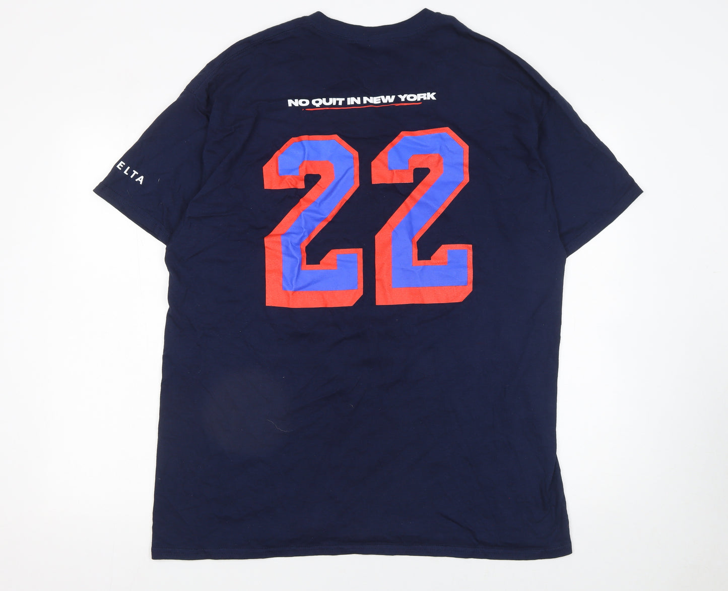 Gildan Men's Blue XL New York No Quit Graphic Sports T-Shirt