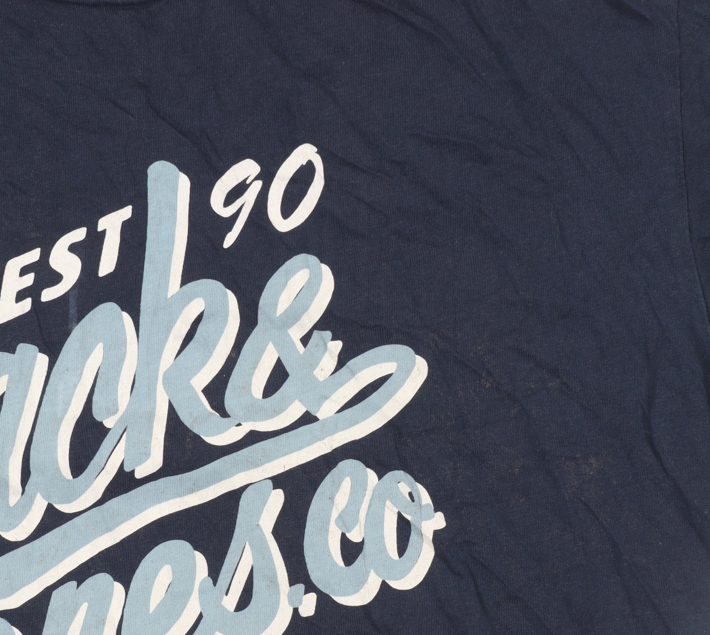 Jack & Jones Originals Men's Navy Cotton Graphic T-Shirt Regular Fit L