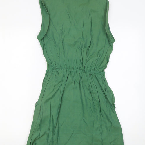 Louche Women Green Size 10 Sleeveless Short Wrap Dress