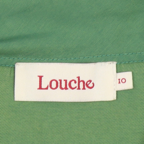 Louche Women Green Size 10 Sleeveless Short Wrap Dress