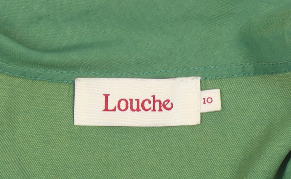Louche Women Green Size 10 Sleeveless Short Wrap Dress