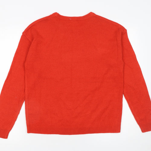 Brave Soul Womens Red Christmas Crew Neck Jumper Size S 12