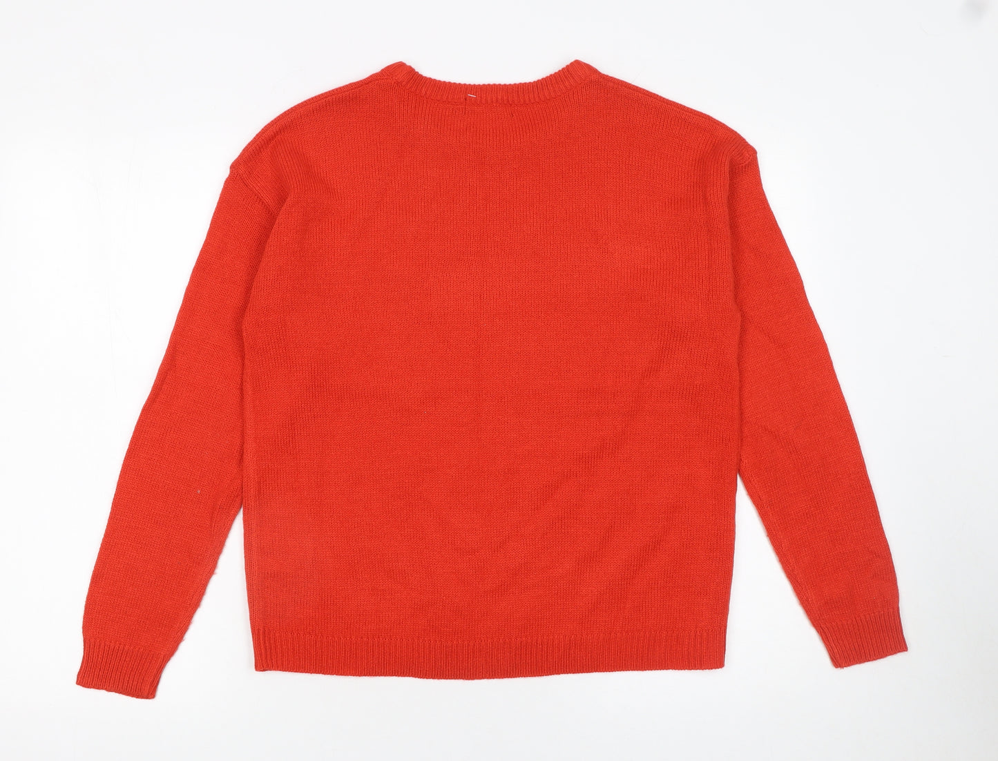 Brave Soul Womens Red Christmas Crew Neck Jumper Size S 12