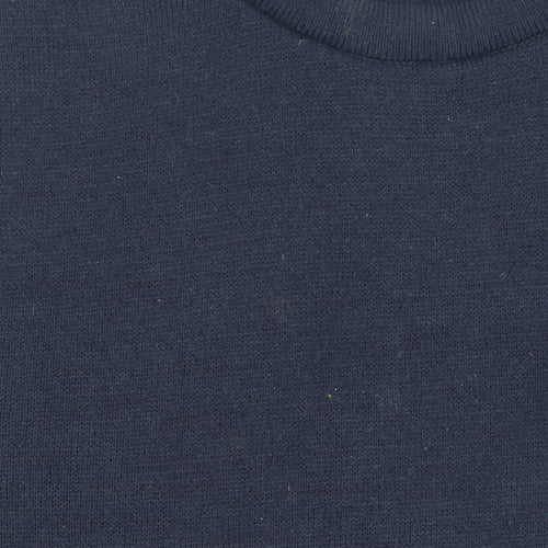 Boohoo Men’s Blue Christmas Peek-a-Boo Jumper Medium Crew Neck