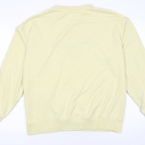 Tommy Jeans Men's Yellow Crew Neck Sweatshirt M Regular Fit