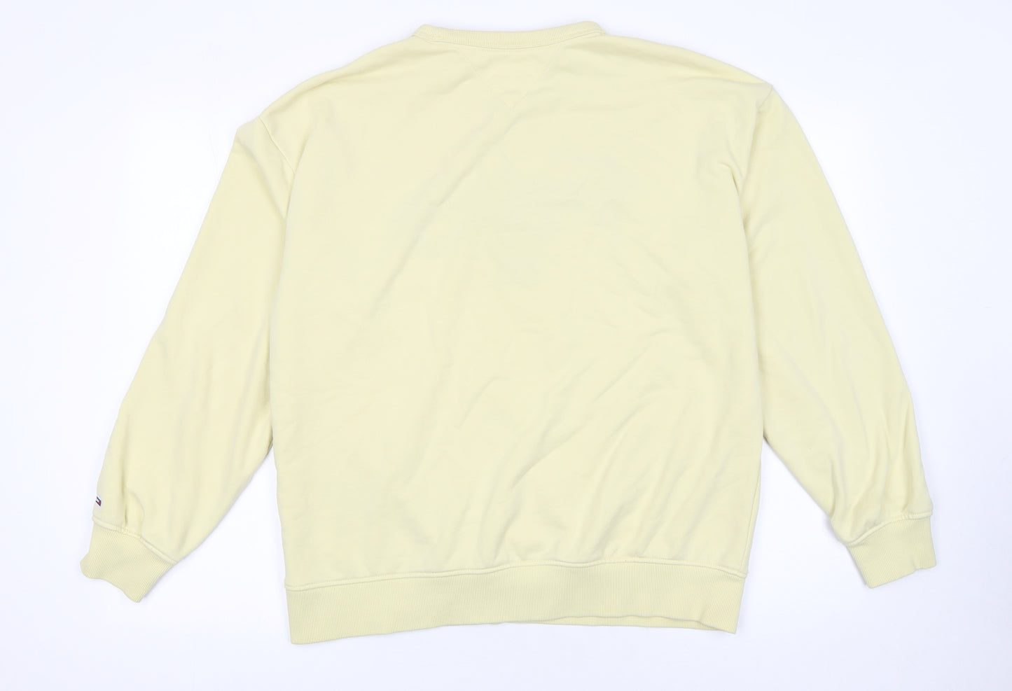 Tommy Jeans Men's Yellow Crew Neck Sweatshirt M Regular Fit