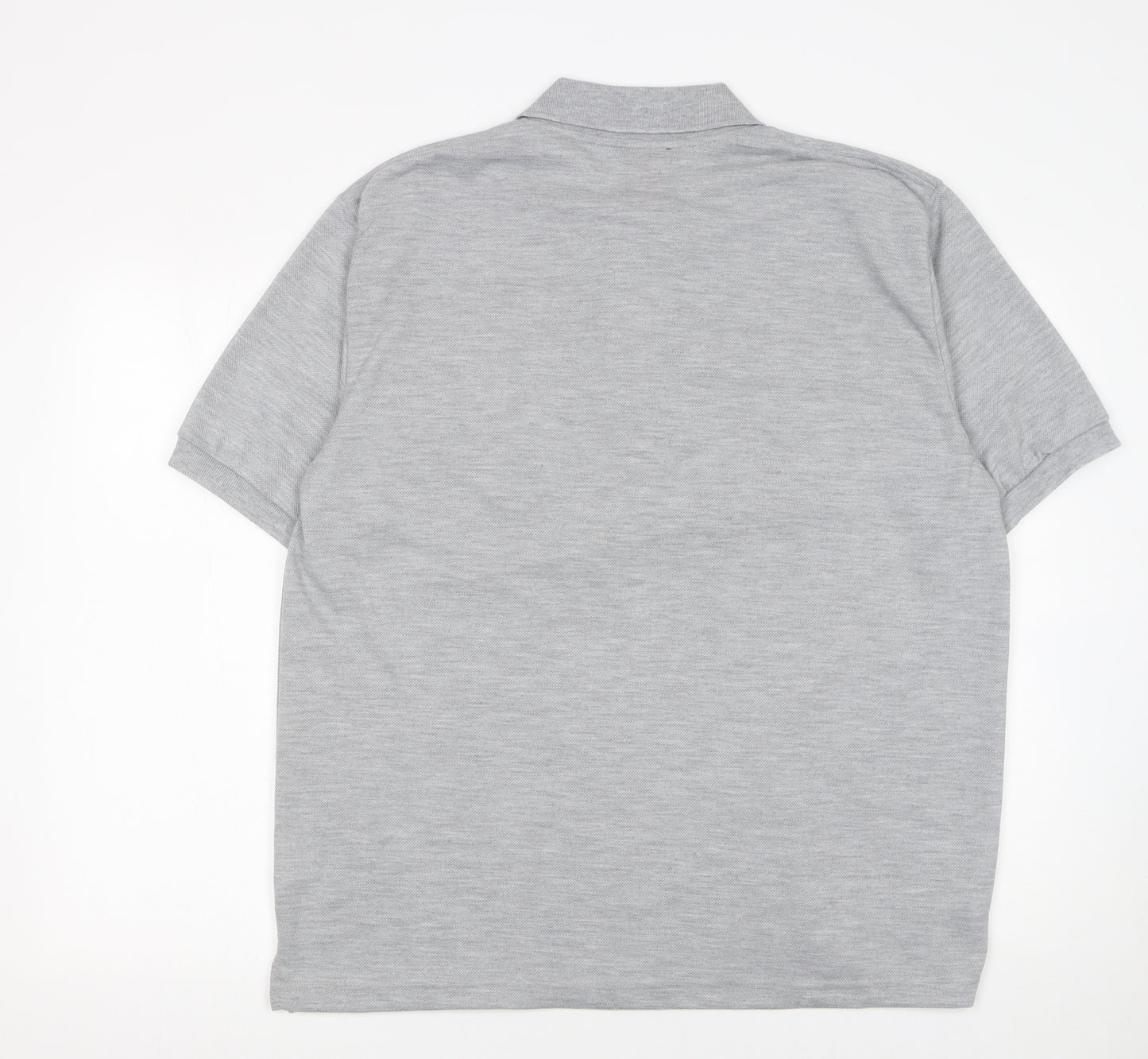 ICE POLO Men's Grey Cotton Blend Regular Fit Short Sleeve Polo Shirt XL