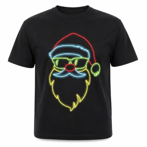 PRODUKT Men's Black Christmas Santa Graphic Cotton T-Shirt Size L