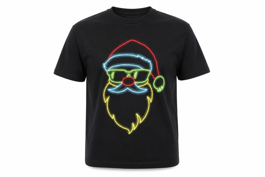 PRODUKT Men's Black Christmas Santa Graphic Cotton T-Shirt Size L