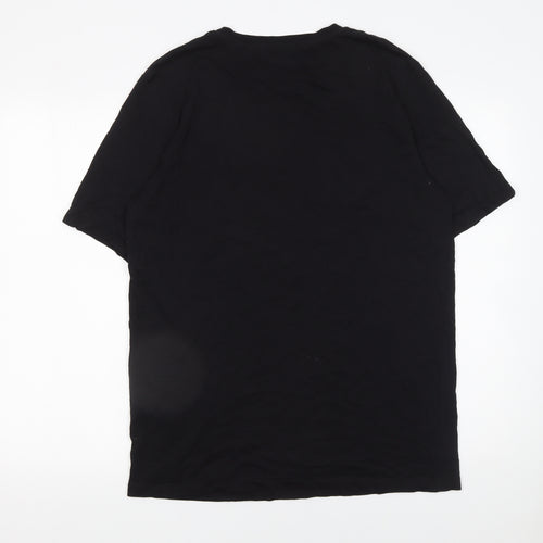 PRODUKT Men's Black Christmas Santa Graphic Cotton T-Shirt Size L
