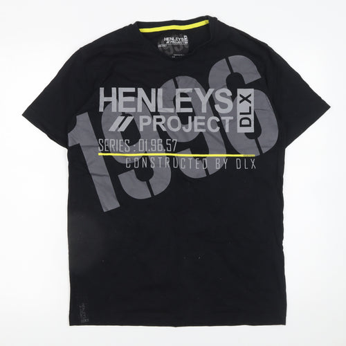 Henleys Project DLX Men's Black Graphic Print Cotton T-Shirt Size M